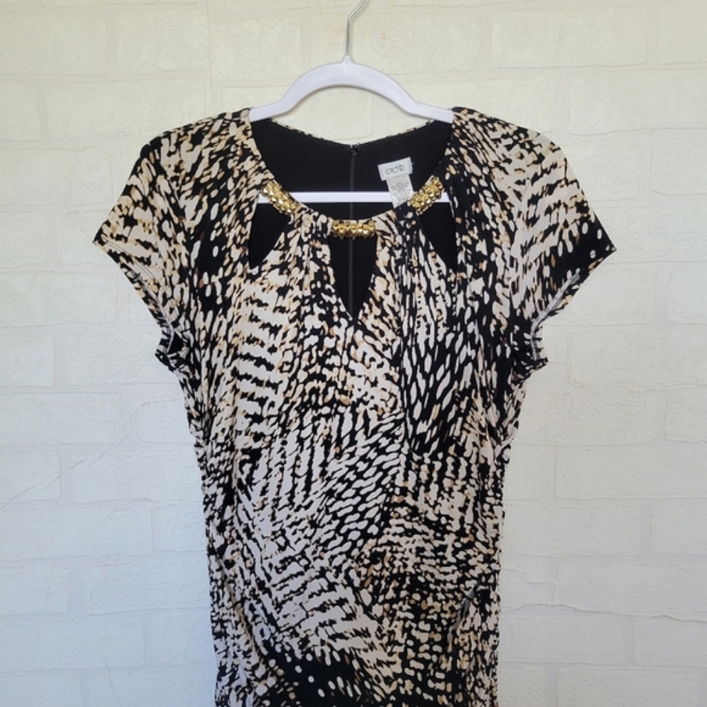 Cache Ruched Studded Cutout Dress - Picture 3 of 8